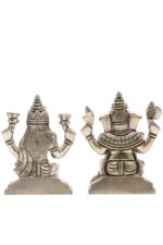 Brass Silver-Coated Superfine Ganesh Laxmi Idol- 4.35 Inches - Image 21