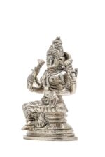 Brass Silver-Coated Superfine Ganesh Laxmi Idol- 5.15 Inches - Image 14