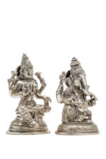 Brass Silver-Coated Superfine Ganesh Laxmi Idol- 5.15 Inches - Image 21