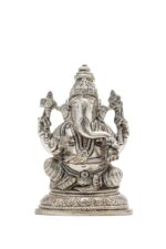 Brass Silver-Coated Superfine Ganesh Laxmi Idol- 5.15 Inches - Image 19