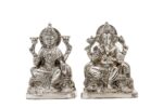 Brass Silver-Coated Superfine Ganesh Laxmi Idol- 8 Inches - Image 15