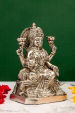 Brass Silver-Coated Superfine Ganesh Laxmi Idol- 8 Inches - Image 8