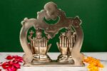 Brass Silver-Coated Superfine Ganesh Laxmi Idol – Beautifully Carved – 6 Inches - Image 7
