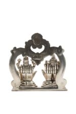 Brass Silver-Coated Superfine Ganesh Laxmi Idol – Beautifully Carved – 6 Inches - Image 3