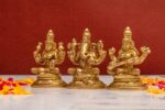 Brass Superfine Ganesh Laxmi Saraswati Idols – 3.25 Inch - Image 2