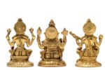 Brass Superfine Ganesh Laxmi Saraswati Idols – Detailed Carving – 6.5 Inch - Image 5