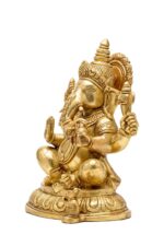 Brass Superfine Ganesh Laxmi Saraswati Idols – Detailed Carving – 27 Inch - Image 13