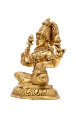 Brass Superfine Ganesh Laxmi Saraswati Idols – Detailed Carving – 27 Inch - Image 9