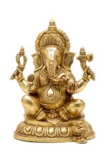 Brass Superfine Ganesh Laxmi Saraswati Idols – Detailed Carving – 27 Inch - Image 16