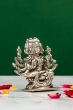 Brass Silver-Coated Superfine Gayatri Mata Idol- 3.15 Inches - Image 4