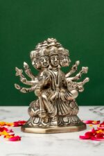 Brass Silver-Coated Superfine Gayatri Mata Idol- 4.75 Inches - Image 4