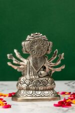 Brass Silver-Coated Superfine Gayatri Mata Idol- 4.75 Inches - Image 3