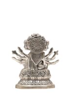 Brass Silver-Coated Superfine Gayatri Mata Idol- 4.75 Inches - Image 8