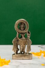 Brass Silver Coated Standing Bajrang Bali Idol – Aashirwaad Mudra – 3.2 Inch - Image 3