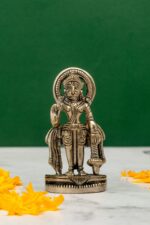 Brass Silver Coated Standing Bajrang Bali Idol – Aashirwaad Mudra – 3.2 Inch