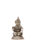 Brass Silver Coated Sitting Hanuman Idol – Aashirwaad Mudra with Tulsi Mala – 3 Inch - Image 8