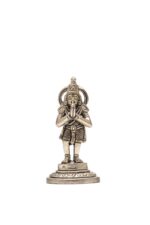 Brass Silver-Coated Standing Bajrang Bali Idol – Anjali Mudra – 3.5 Inch - Image 8