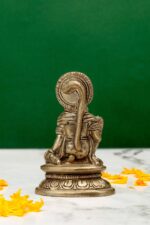 Brass Silver-Coated Lord Hanuman Idol – Kneeling in Aashirwaad Mudra – 3.2 Inch - Image 5