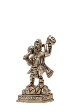 Brass Silver-Coated Hanuman Idol Lifting the Sanjeevani Mountain – On Rock Base – 4 Inch - Image 7