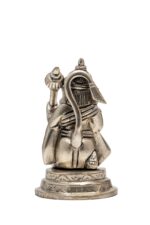 Brass Silver-Coated Hanuman Idol – Kneeling with Aashirwaad Mudra – 4.35 Inch - Image 5