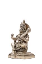 Brass Silver-Coated Sitting Hanuman Idol – Aashirwaad Mudra – 4.5 Inch - Image 5