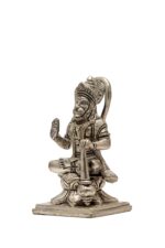 Brass Superfine Silver-Coated Sitting Hanuman Idol – On Lotus – Aashirwaad Mudra – 5 Inch - Image 7