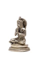 Brass Silver-Coated Sitting Hanuman Idol – Anjali Mudra ( Folding Hands ) – 5.5 Inch - Image 7
