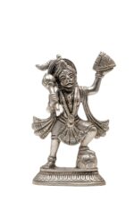 Brass Silver-Coated Balaji Idol Lifting the Sanjeevani Mountain – 6 Inch - Image 8