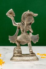 Brass Silver-Coated Balaji Idol Lifting the Sanjeevani Mountain – 6 Inch - Image 3