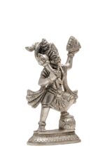 Brass Silver-Coated Balaji Idol Lifting the Sanjeevani Mountain – 6 Inch - Image 6