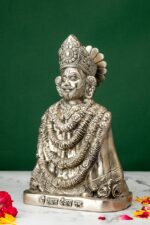 Brass Silver-Coated Superfine Khatu Shyam Idol – 11 Inches - Image 2