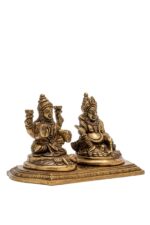 Superfine Brass Kuber and Laxmi Idol – Blessings of Wealth – 3.5 Inch – Antique Finish - Image 3
