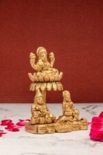 Superfine Brass Kuber, Laxmi & Riddhi Idol – Trinity of Wealth – 5 Inch - Image 10