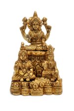 Superfine Brass Kuber, Laxmi & Riddhi Idol – Trinity of Wealth – 6 Inch - Image 8