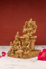 Superfine Brass Kuber, Laxmi & Riddhi Idol – Trinity of Wealth – 6 Inch - Image 2