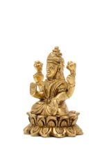 Brass Superfine Laxmi Idol Seated on Lotus Flower – 2.75 Inch - Image 6
