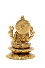 Brass Superfine Laxmi Idol Seated on Lotus Flower – 3 Inch - Image 5