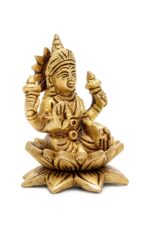Brass Superfine Laxmi Mata Idol on Lotus Flower – 3.5 Inch - Image 6