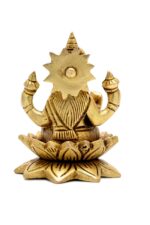 Brass Superfine Laxmi Mata Idol on Lotus Flower – 3.5 Inch - Image 5