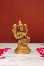 Brass Laxmi Mata Idol – Beautifully Carved – 3.5 Inch - Image 4