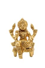 Brass Superfine Laxmi Idol Seated on Chowki – 2.5 Inch - Image 7