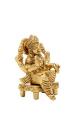 Brass Superfine Laxmi Idol Seated on Chowki – 2.5 Inch - Image 6