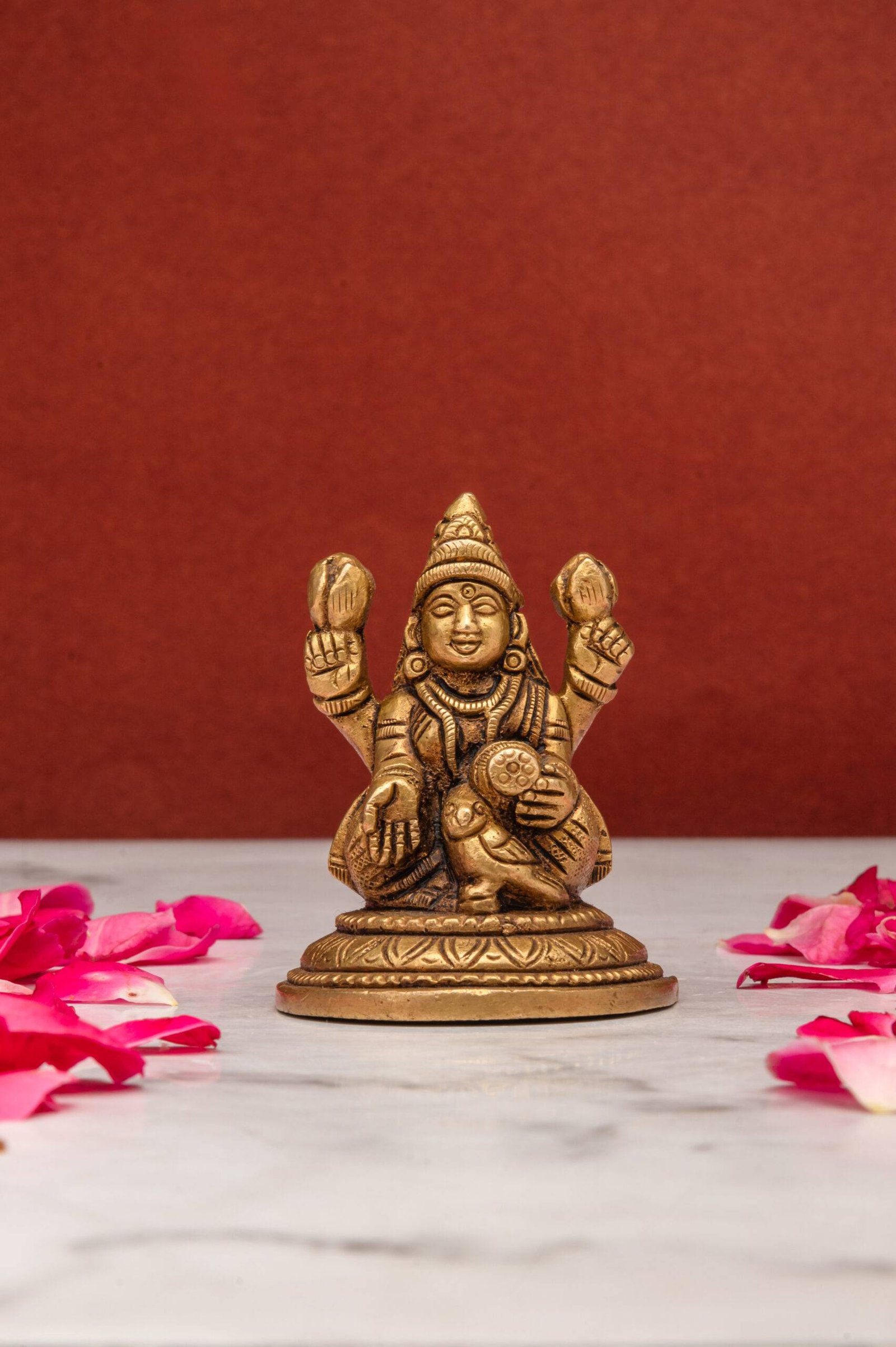 brass-Laxmi-351-6-scaled-1.jpg Brass Superfine Laxmi Mata Idol – 2.5 Inch - Image 1