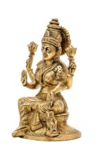 Brass Superfine Laxmi Mata Idol – Detailed Carving – 6.25 Inch - Image 3