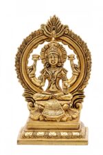 Brass Superfine Laxmi Mata Idol – With Frame – 7 Inch - Image 5