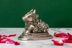 Brass Silver-Coated Superfine Nandi Idol – Beautifully Carved – 2.5 Inches - Image 2