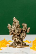 Brass Silver-Coated Superfine Lord Narsingh Idol- 2.75 Inches - Image 4