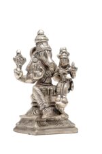 Brass Silver-Coated Superfine Lord Narsingh Idol- 4.35 Inches - Image 6