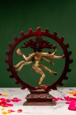 Brass Nataraj Idol – Dual Tone – 8 Inch - Image 3