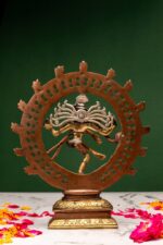 Brass Nataraj Idol – Triple Tone – 8.5 Inch - Image 3